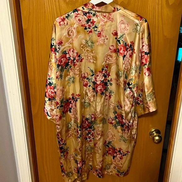 Vintage Sophia Floral Short Robe, by Delicates, Medium - Picture 4 of 5